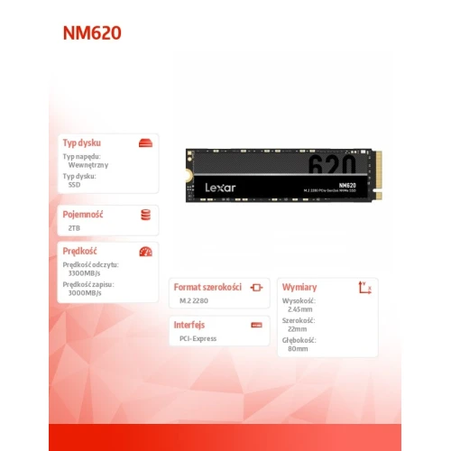 Lexar 1TB M.2 PCIe Gen3 NVMe NM620